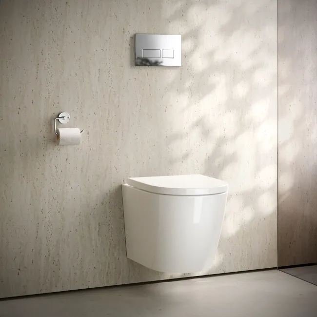 Idaho Chrome Square Button Flush Plate