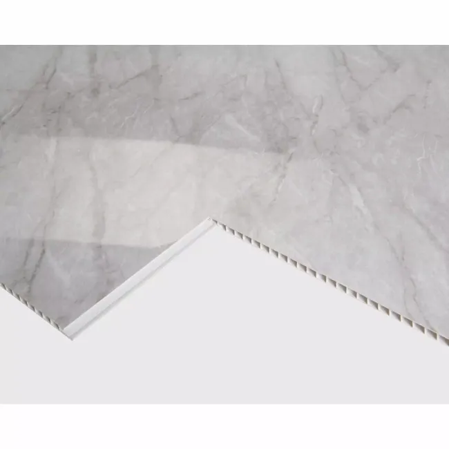 Trepanel Aqua® Gloss Light Grey Marble Effect PVC Shower Wall Panel