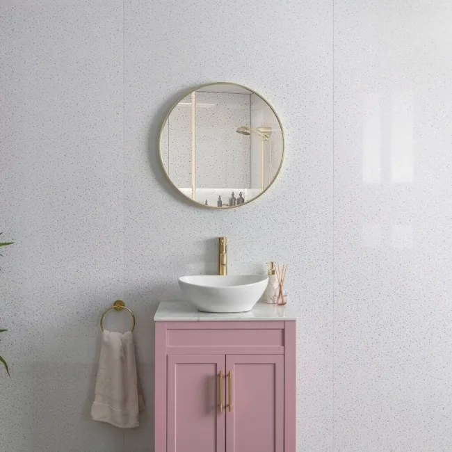 Trepanel Aqua® White Sparkle Quartz Effect PVC Shower Wall Panel