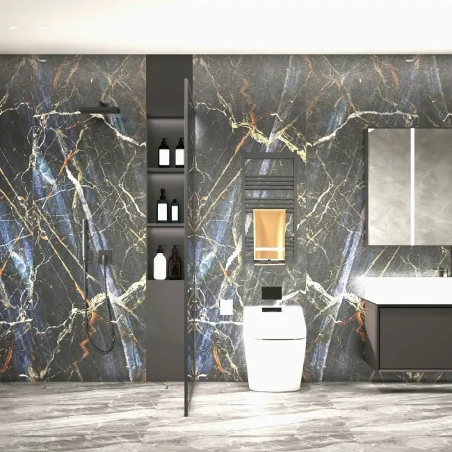Trepanel Aqua Luxe® Blue Dramatic Marble Effect Embossed Gloss SPC XXL Wall Panel