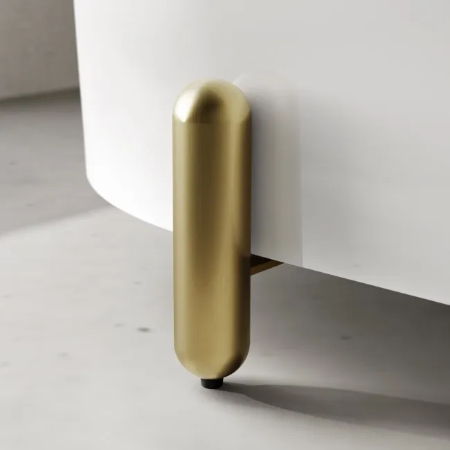 Shore 1700 Gloss White Freestanding Bath - Gold Feet