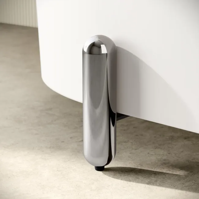 Shore 1700 Matt White Freestanding Bath - Chrome Feet