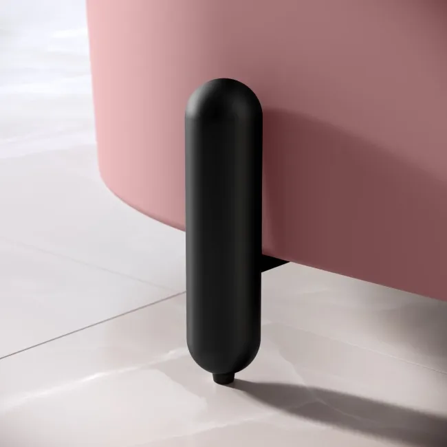 Shore 1700 Matt Pink Freestanding Bath - Matt Black Feet
