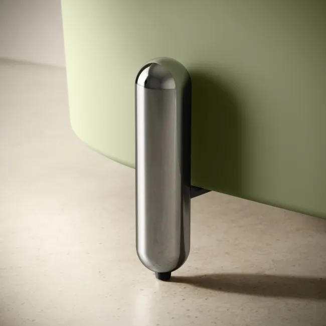 Shore 1700 Matt Green Freestanding Bath - Chrome Feet