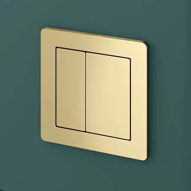 Detroit Cable Operated Concealed Cistern With Brushed Brass Square Push Button