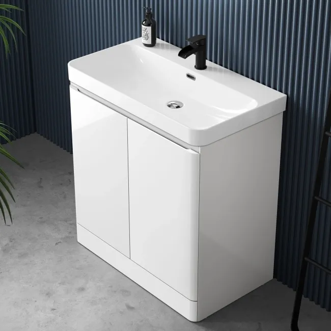 Corsica Gloss White Basin Vanity 800mm