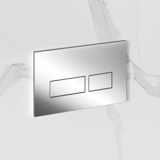 Idaho Pneumatic Compact Top & Front Wall Hung Toilet Frame and Concealed Cistern with Chrome Flush Plate - Square Buttons