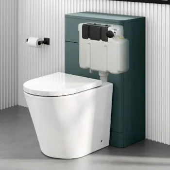 Detroit Cable Operated Concealed Cistern with Matt Black Push Button Dia.60mm
