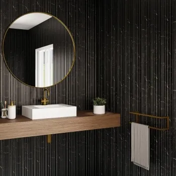 Trepanel Aqua 3D® Waterproof Dark Grey Marble Effect Grooved Wall Panel 3 Pack (Covers 0.87 SQM)