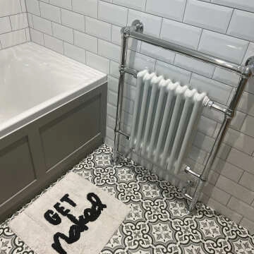 Gibraltar Slimline Large White Traditional Heated Towel Radiator (Flat Top Rail)