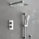 Galway Premium Chrome Square Thermostatic Shower Set - 200mm Head & Slider Hand Shower