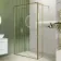 Munich Brushed Brass Framed 8mm Wet Room Shower Glass 1200mm & 250mm Pivotal Return Panel