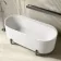 Shore 1700 Matt White Freestanding Bath - Gunmetal Feet