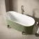 Shore 1700 Matt Green Freestanding Bath - Gunmetal Feet