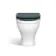 Kansas Traditional Rimless Back To Wall Toilet With Midnight Green Wooden Seat