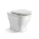 Kansas Traditional Rimless Back To Wall Toilet With Cotton White Wooden Seat