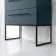 Elba Inky Blue Wall Hung Basin Drawer Vanity 800mm with Matt Black Stand