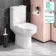Denver Short Projection Rimless Close Coupled Toilet With Soft Close Slim Seat