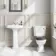 Hudson Traditional Close Coupled Toilet With Graphite Grey Seat & Pedestal Basin - Single Tap Hole
