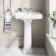 Hudson Traditional Close Coupled Toilet With Graphite Grey Seat & Pedestal Basin - Single Tap Hole