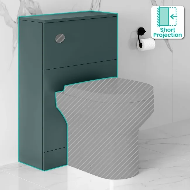 Midnight Green Slimline Back To Wall Toilet Unit 500mm