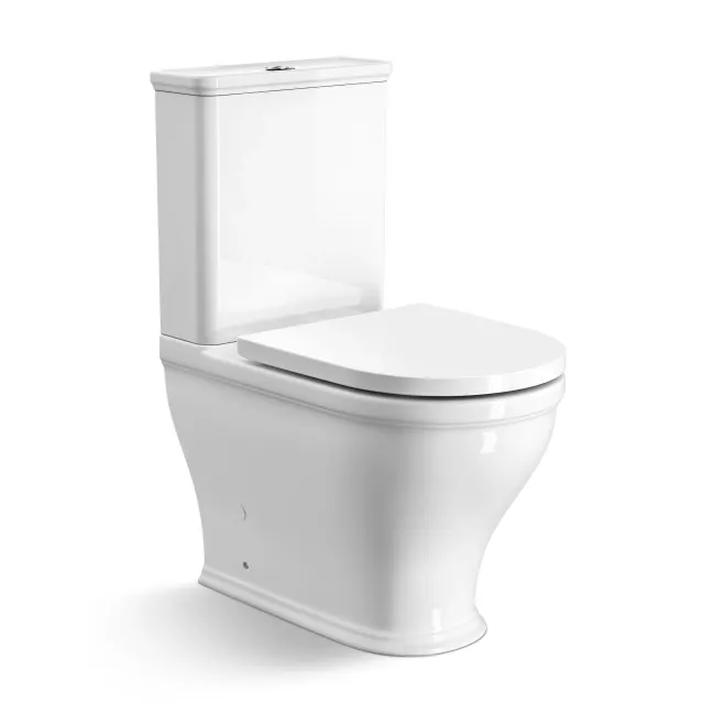 Kansas Traditional Rimless Close Coupled Toilet With Premium Soft Close Seat