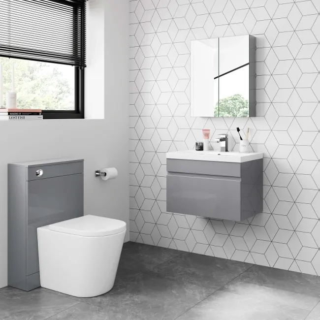 Trent Stone Grey Wall Hung Basin Drawer Vanity 600mm