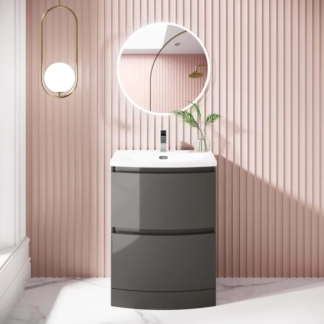 Bali Tungsten Grey Basin Drawer Vanity 600mm