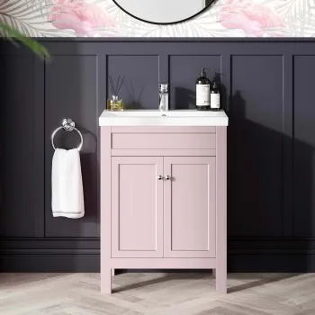 Bermuda Cashmere Pink Basin Vanity 600mm