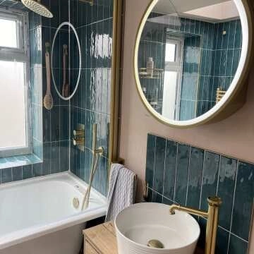 Mollie Matt Brass Round Illuminated LED Mirror Cabinet 600mm