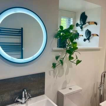 Mollie Black Framed Round Illuminated LED Mirror 600mm