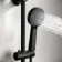 Aran Matt Black Round Thermostatic Bar Shower Set