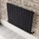 Faro Matt Black Single Flat Panel Horizontal Radiator 600x770mm