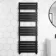 Santorini Matt Black Flat Panel Heated Towel Rail 1600x600mm