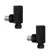 Matt Black Square Angled Manual Radiator Valves (Pair) Standard 15mm