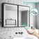 Mia Black Framed Illuminated LED Mirror Cabinet With BLUETOOTH Speaker & USB Port 710x1000mm