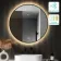 Delilah Black Framed Round Backlit LED Mirror With BLUETOOTH Speaker 800mm