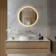 Delilah Battery Operated Brushed Brass Round Backlit LED Mirror 600mm