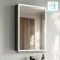 Esme Matt Black Illuminated LED Mirror Cabinet With BLUETOOTH Speaker 700x500mm