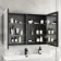 Aurora Battery Operated Matt Black Illuminated LED Mirror Cabinet 700x1000mm