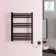 Valetta Electric Matt Black Square Heated Towel Rail 800x600mm