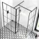 Munich Matt Black Grid 8mm Walk In Shower Enclosure 1100mm & 800mm Glass with Pivotal Return Panel