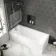Hereford 1800x800 Square Shower Bath & 6mm Easy Clean Screen with Rail