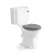 Hudson Traditional Close Coupled Toilet With Dove Grey Wooden Seat - Brushed Brass Lever
