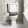 Hudson Traditional Close Coupled Toilet With Graphite Grey Wooden Seat - Brushed Brass Lever