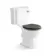 Hudson Traditional Close Coupled Toilet With Graphite Grey Wooden Seat - Brushed Brass Lever