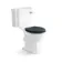 Hudson Traditional Close Coupled Toilet With Inky Blue Wooden Seat - Brushed Brass Lever