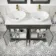 Lucia Graphite Grey Double Vanity with Marble Top & Oval Counter Top Basin 1200mm - Brass Knurled Handles