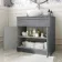 Milos Fog Grey Vanity with Oval Basin 800mm - Chrome Handles