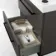 Elba Graphite Grey Wall Hung Basin Drawer Vanity 600mm with Matt Black Stand